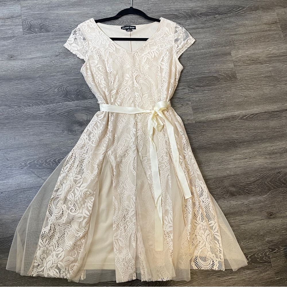 Candalite Petite Cream Dress